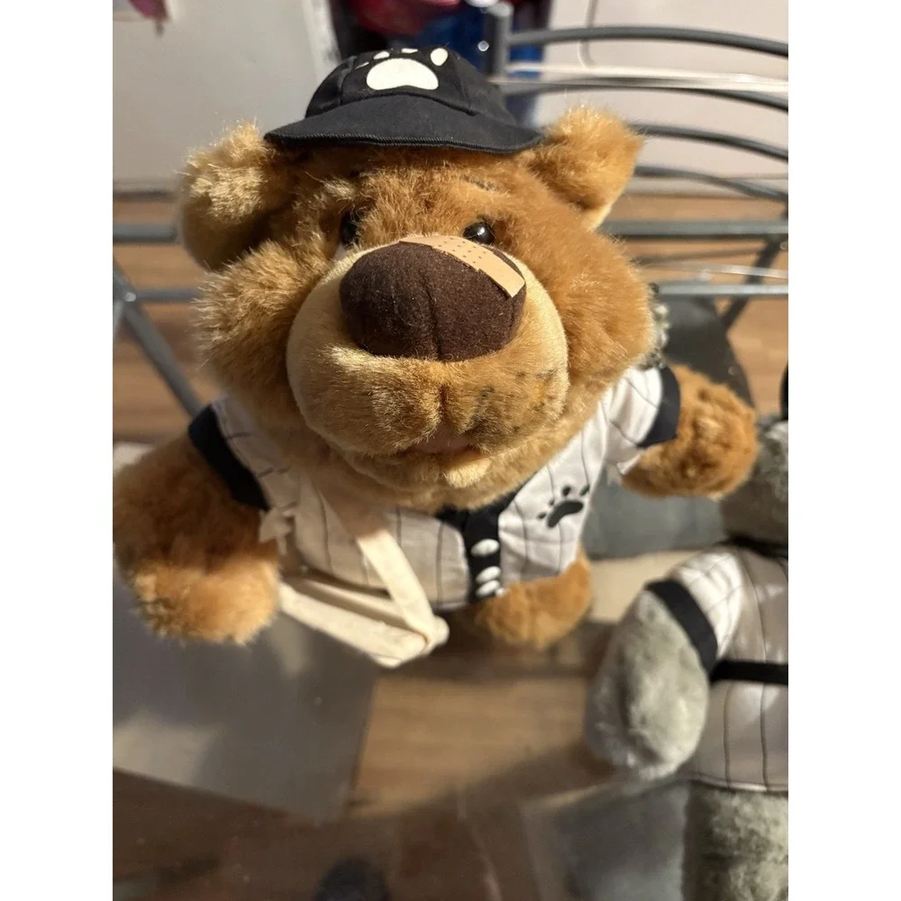 Vintage Sandlot Cubs Plush Bear Lot (2) Baseball Catcher #35 & Stolen Base #0
